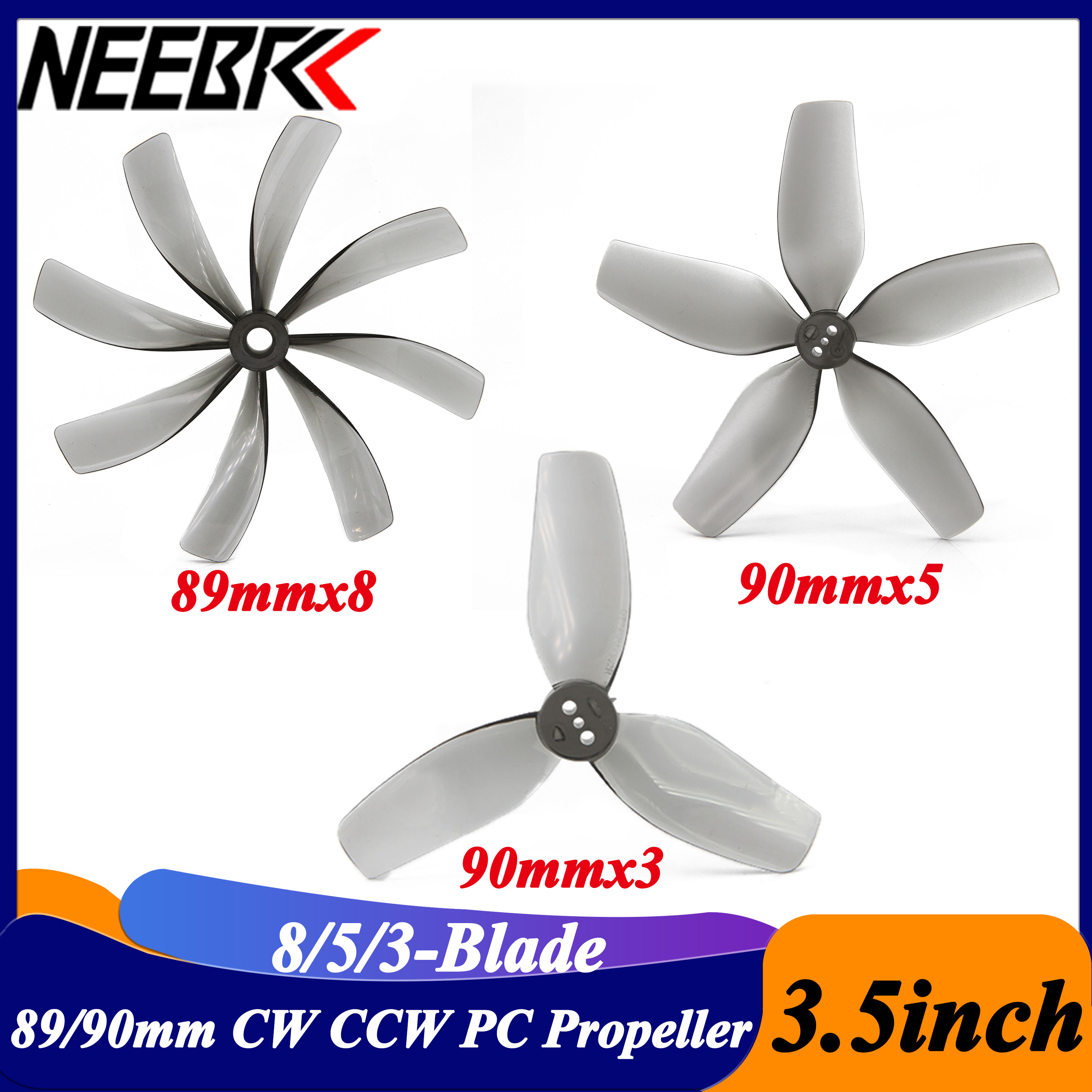 Fpv Drone Quadcopter - 2Pairs 3.5inch 89x8 90x5 90x3 8/5/3-blade