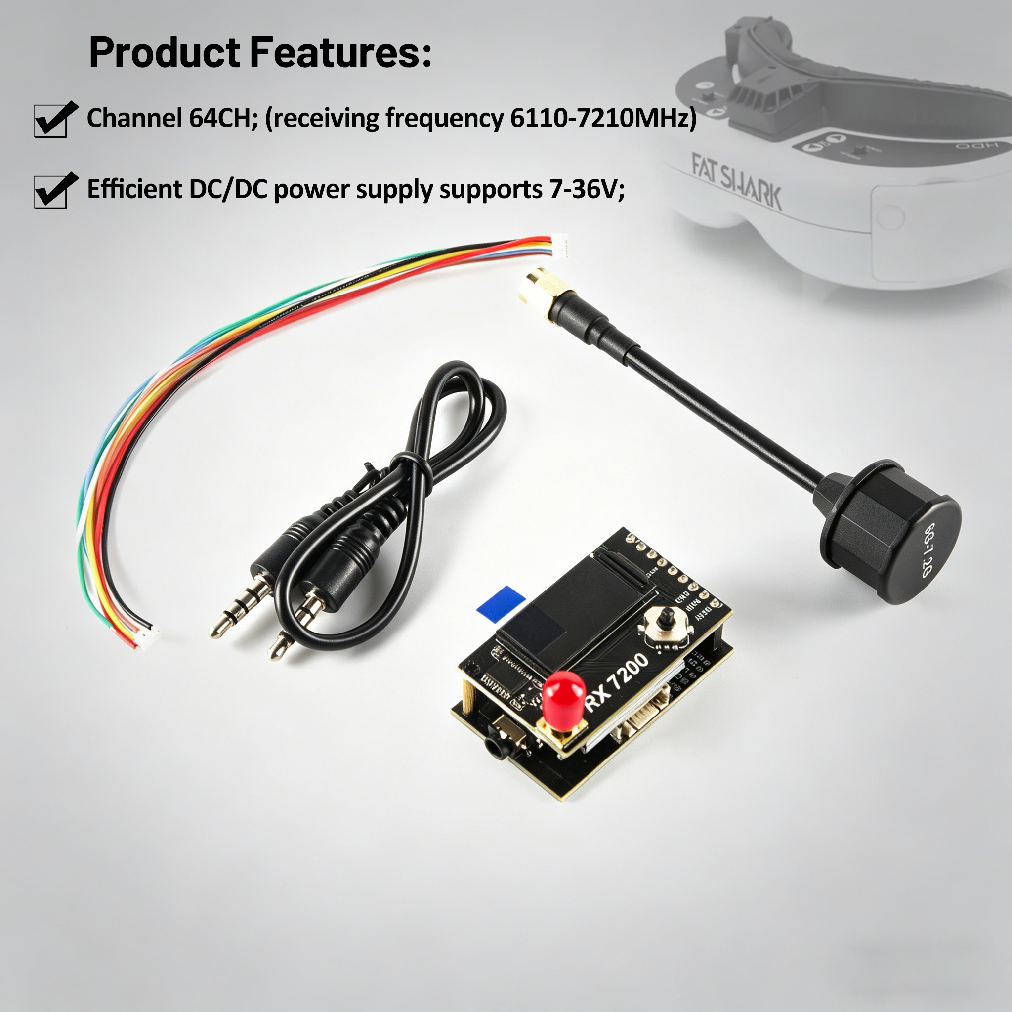 7.2G Video Receiver Module 64- - Fpv Drone Goggles 评论和价格