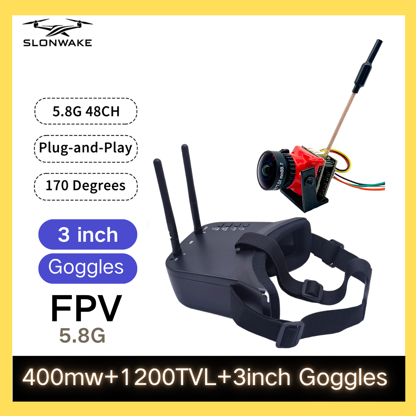 SLONWAKE 5.8G 48CH FPV 400mw V - Fpv Drone Frame 评论和价格