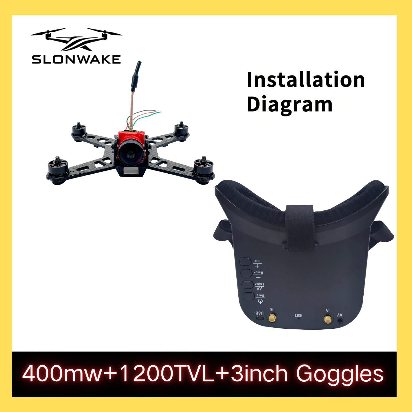 SLONWAKE 5.8G 48CH FPV 400mw V - Fpv Drone Frame 评论和价格