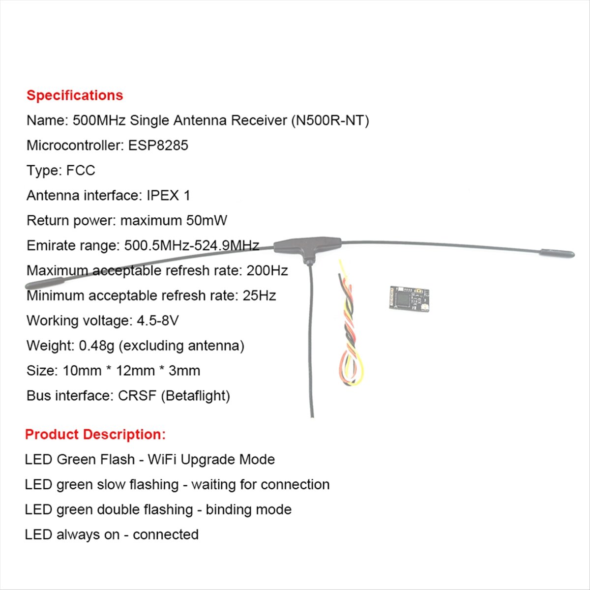 500MHz Receiver 500.5MHz-524.9 - Fpv Drone Receiver 评论和价格