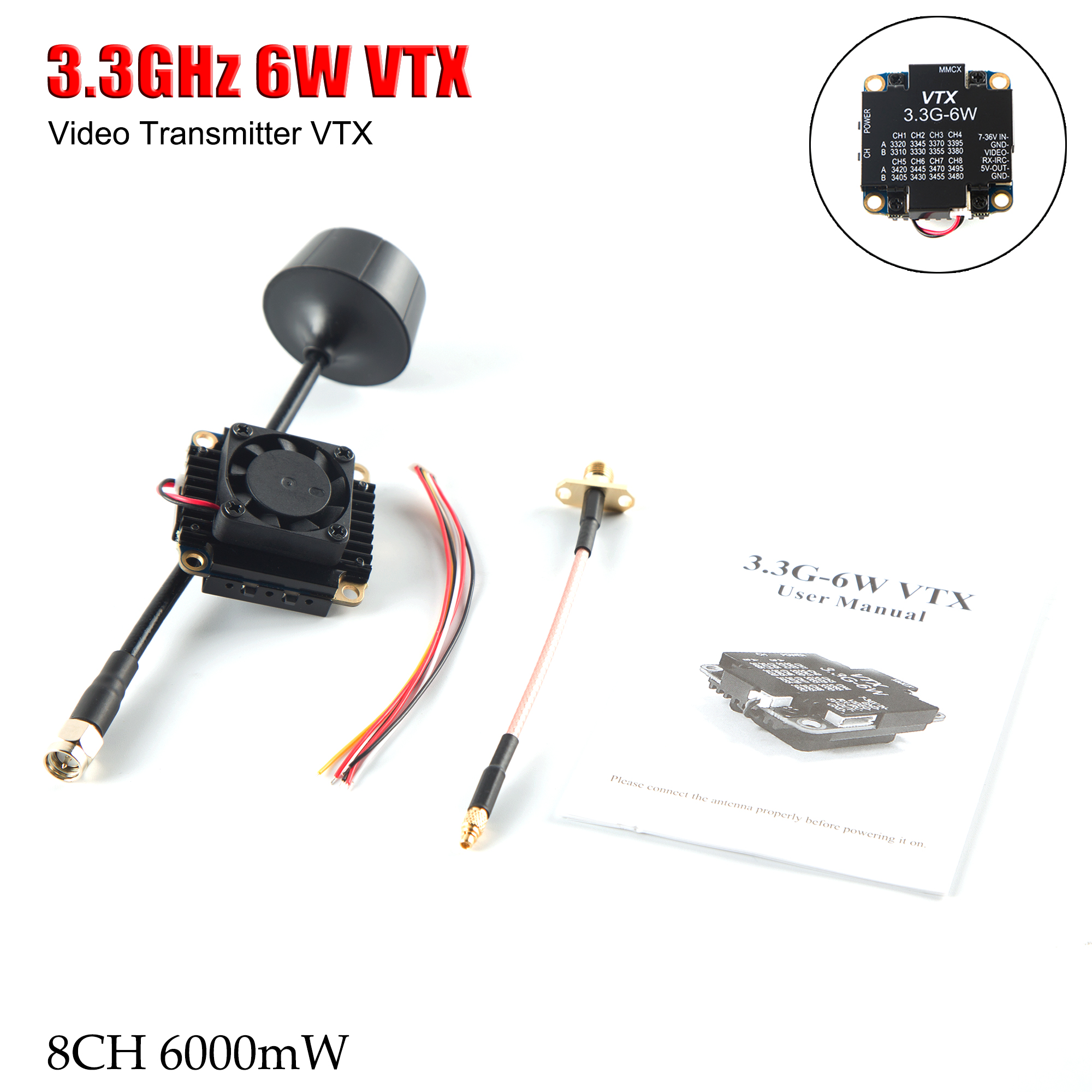 FPV Video Transmitter 3.3G 6W  - Fpv Drone Transmitter 评论和价格