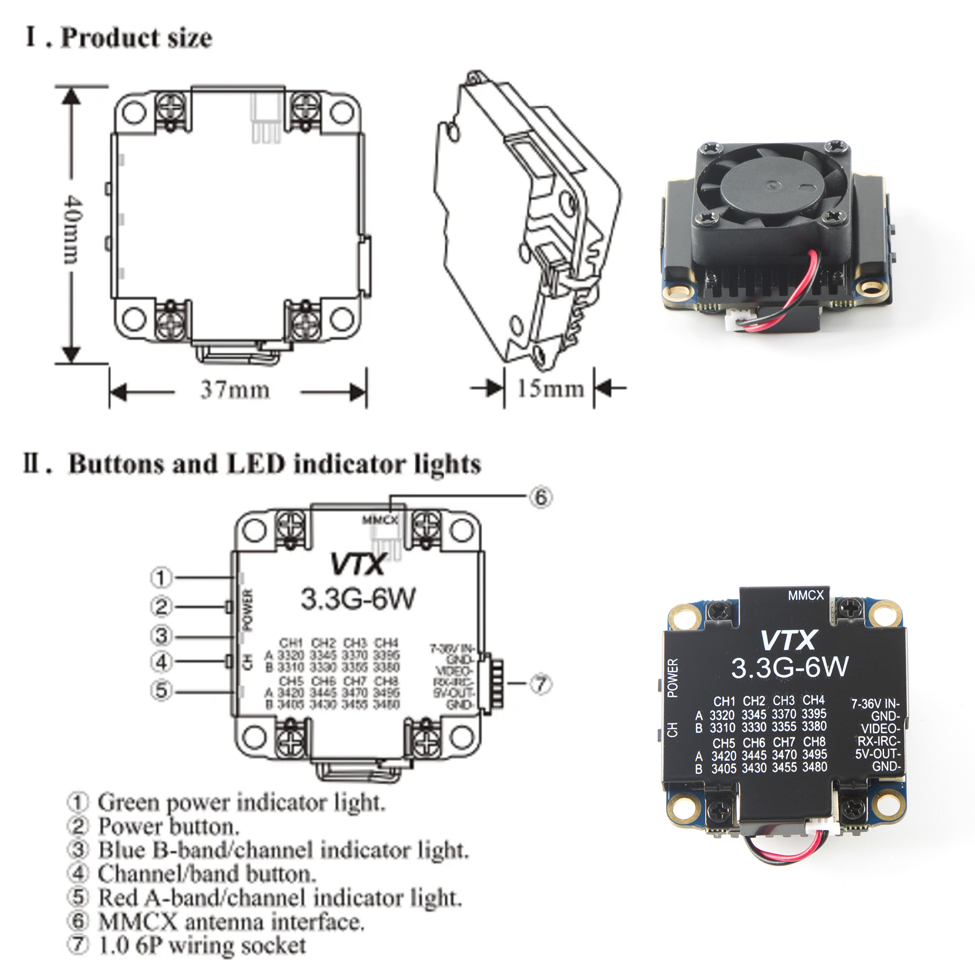 FPV Video Transmitter 3.3G 6W  - Fpv Drone Transmitter 评论和价格
